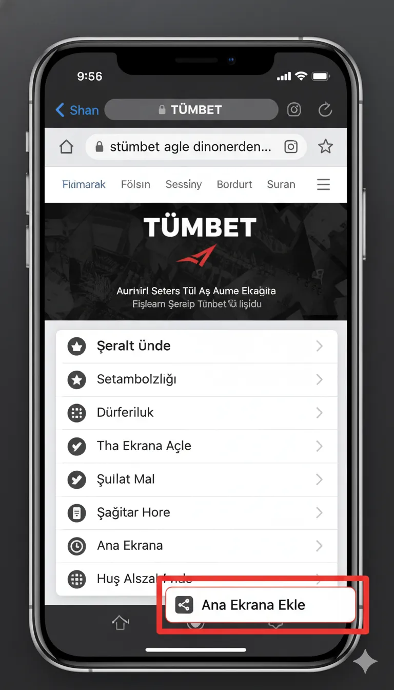 Tümbet iOS Ana Ekrana Ekleme