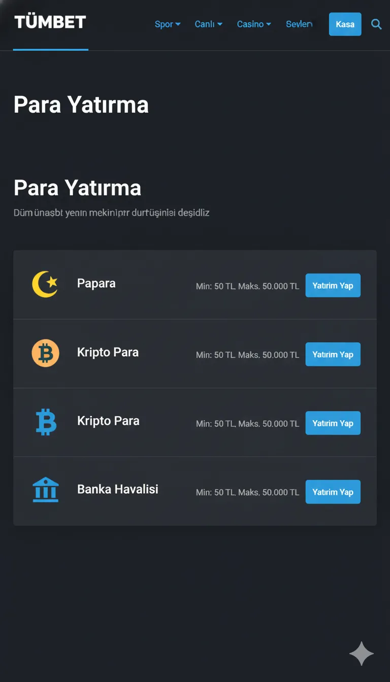 Tümbet Para Yatırma Ekran Görüntüsü